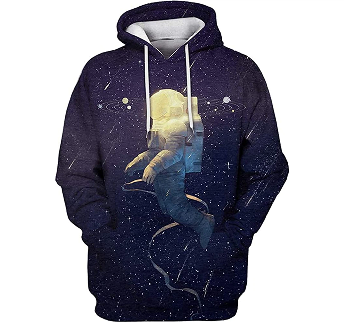 Astronaut Rotating Around Planet - 3D Printed Pullover Hoodie