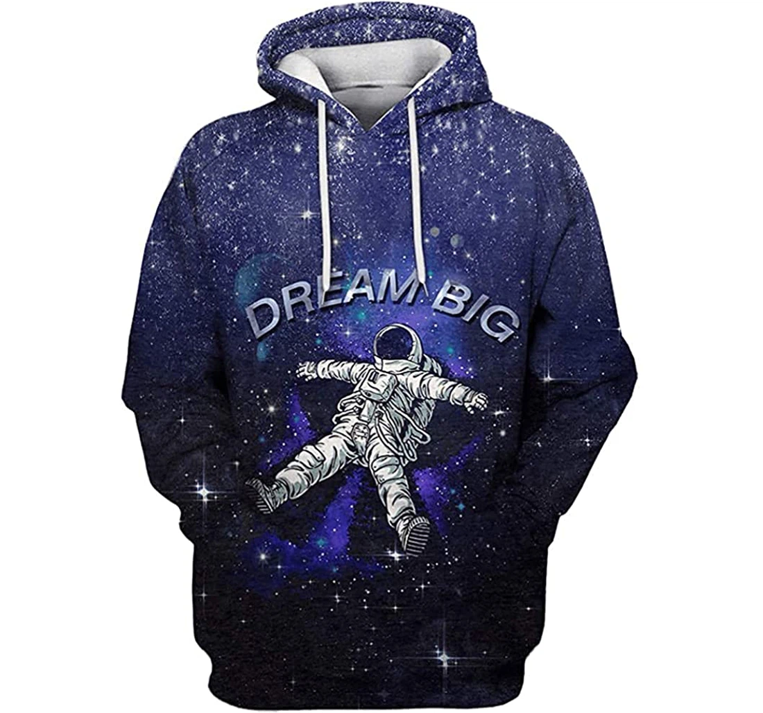 Astronaut In The Space Dream Big - 3D Printed Pullover Hoodie