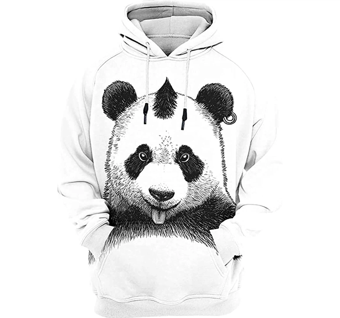 Punk Panda - 3D Printed Pullover Hoodie