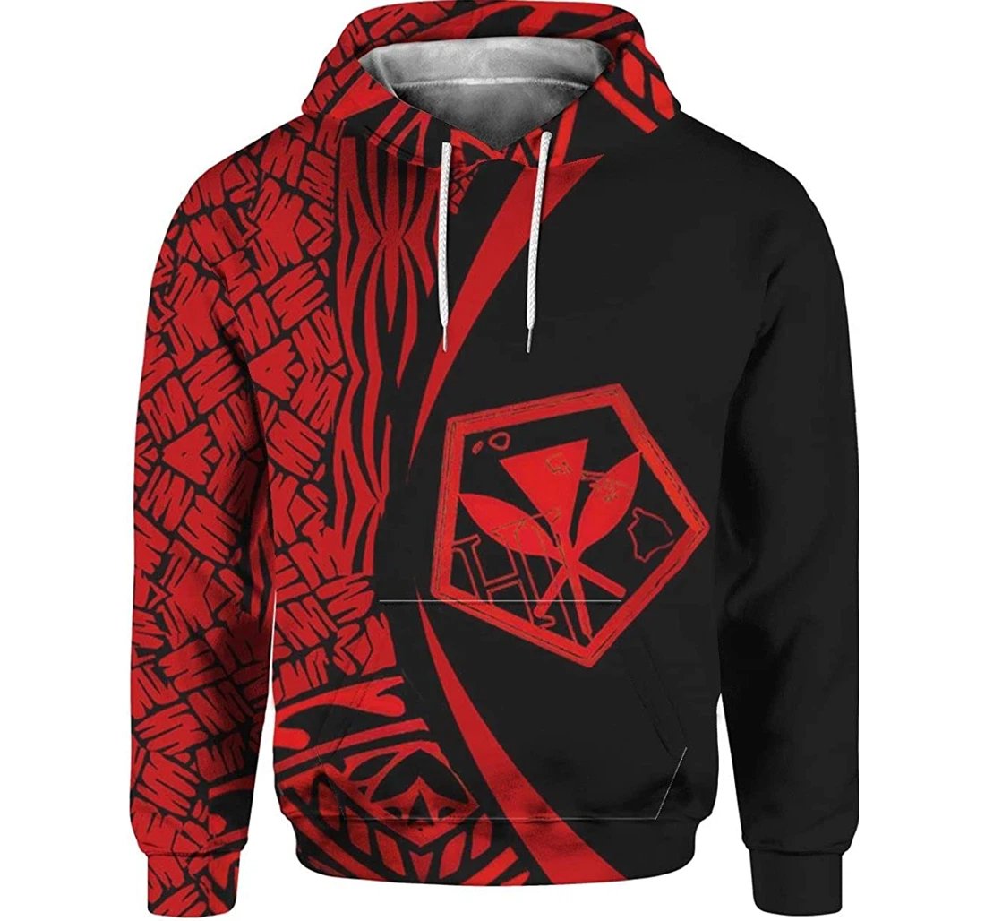 Kanaka Polynesian Lightweight Sportwear Up - 3D Printed Pullover Hoodie