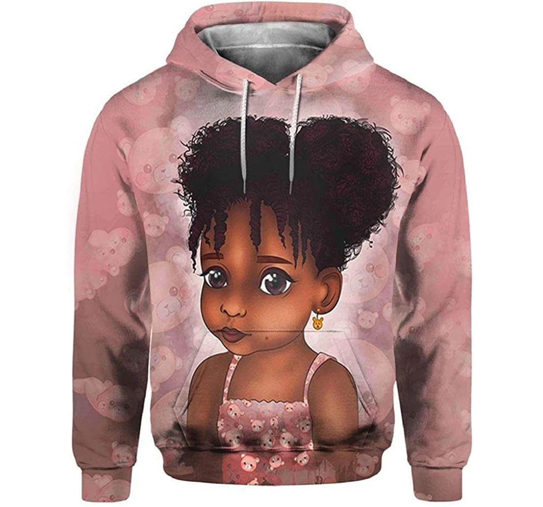 Afro Adorable Daughter Lightweight Sportwear Up - 3D Printed Pullover Hoodie