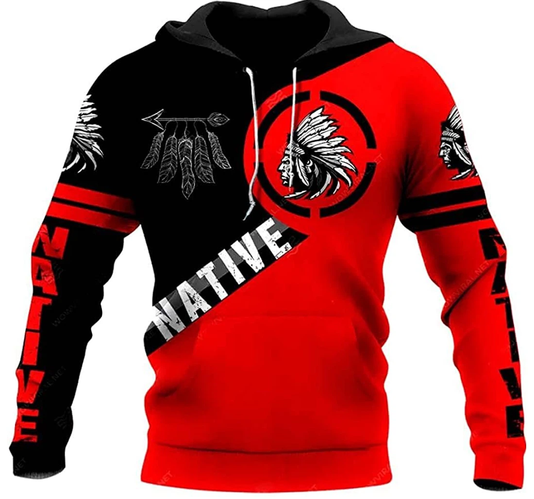 Native Indigenous American Lightweight Sportwear Up - 3D Printed Pullover Hoodie