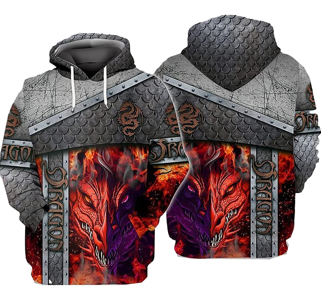 Tattoo Dungeon Dragon Beautiful Lightweight Premium Sportwear Up - 3D Printed Pullover Hoodie