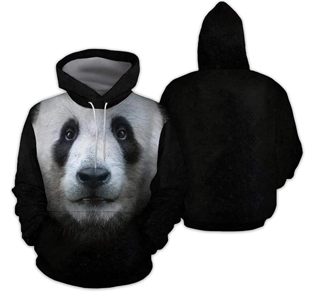 Close Up Panda Face Lightweight Premium Sportwear Up - 3D Printed Pullover Hoodie