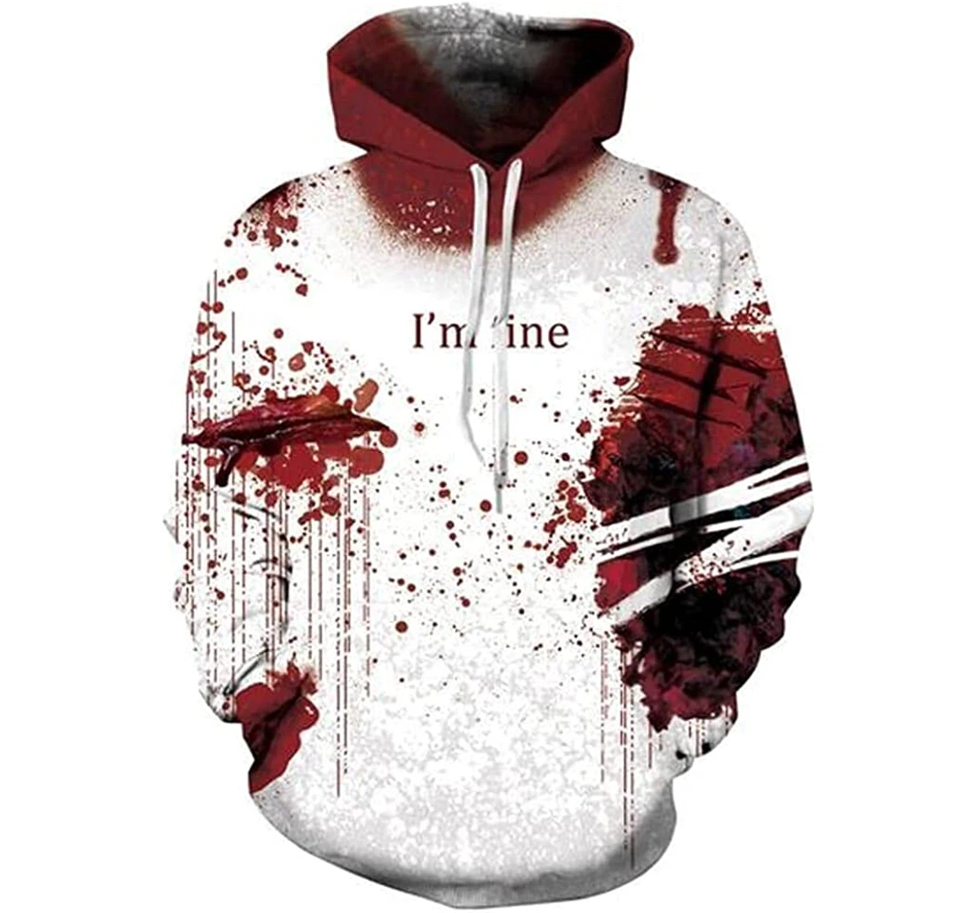 I'm Fine Blo-od In Red Wine Lightweight Premium Sportwear Up - 3D Printed Pullover Hoodie