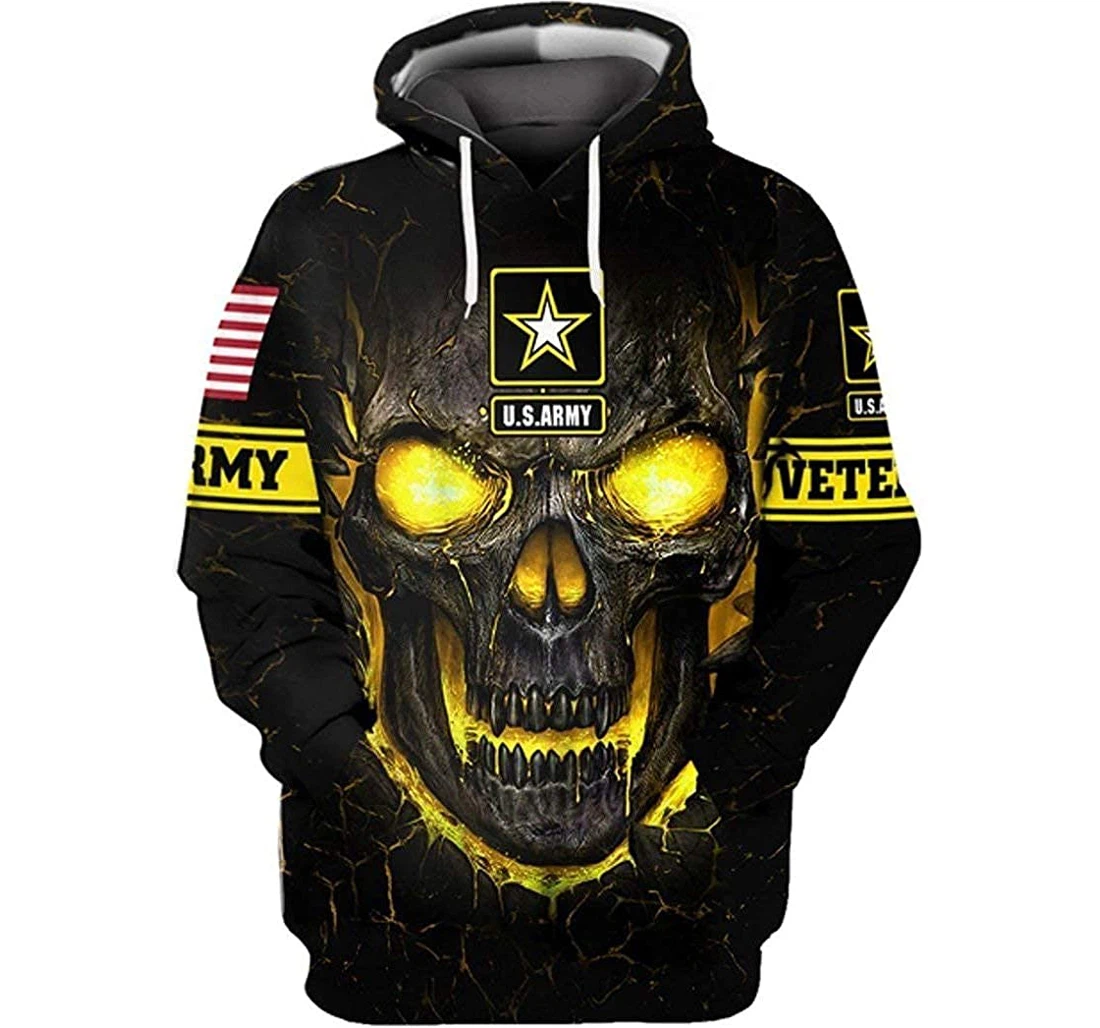 Copy Of Proud Army Family Skull Drawstring Lightweight Up - 3D Printed Pullover Hoodie