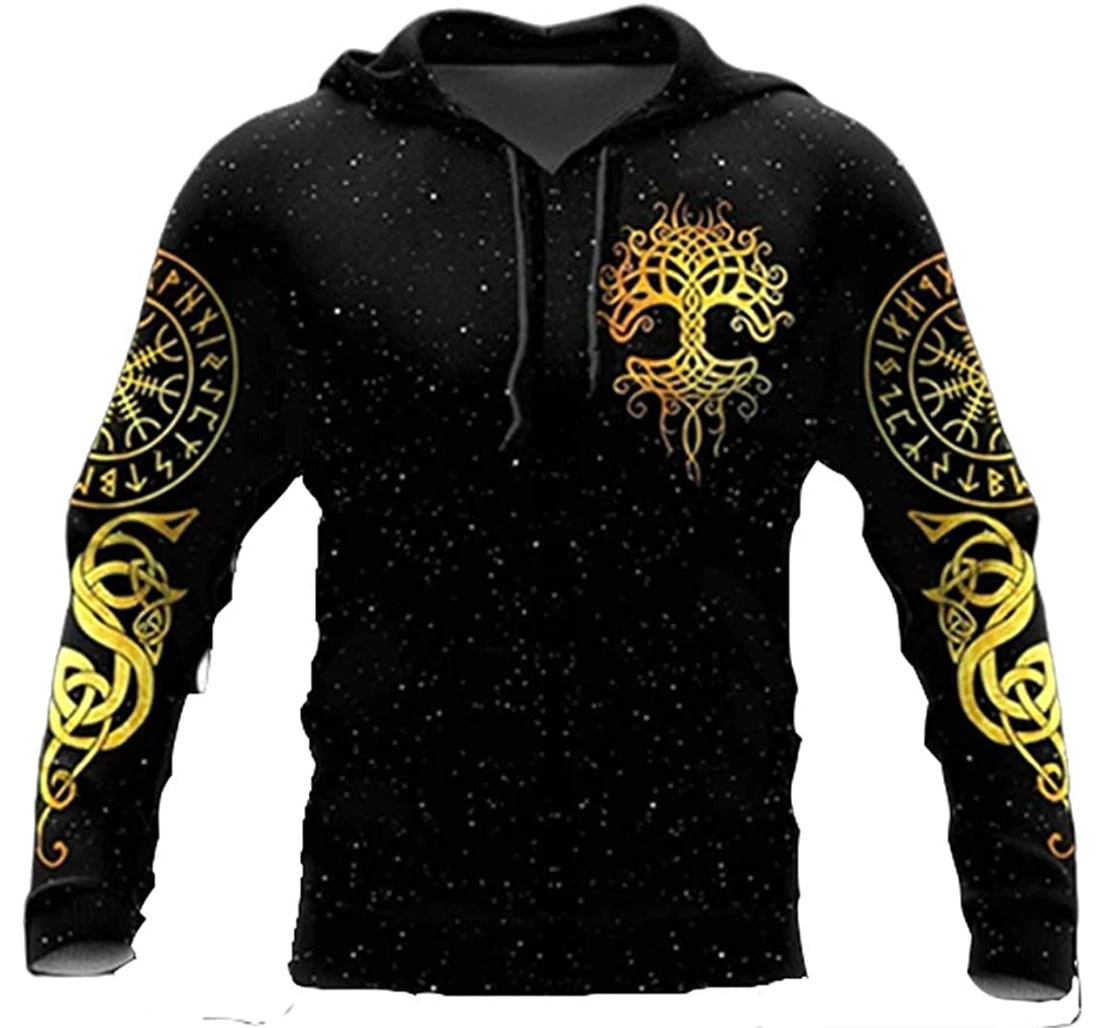 Viking Tree Of Life Design Lightweight Premium Sportwear Up - 3D Printed Pullover Hoodie