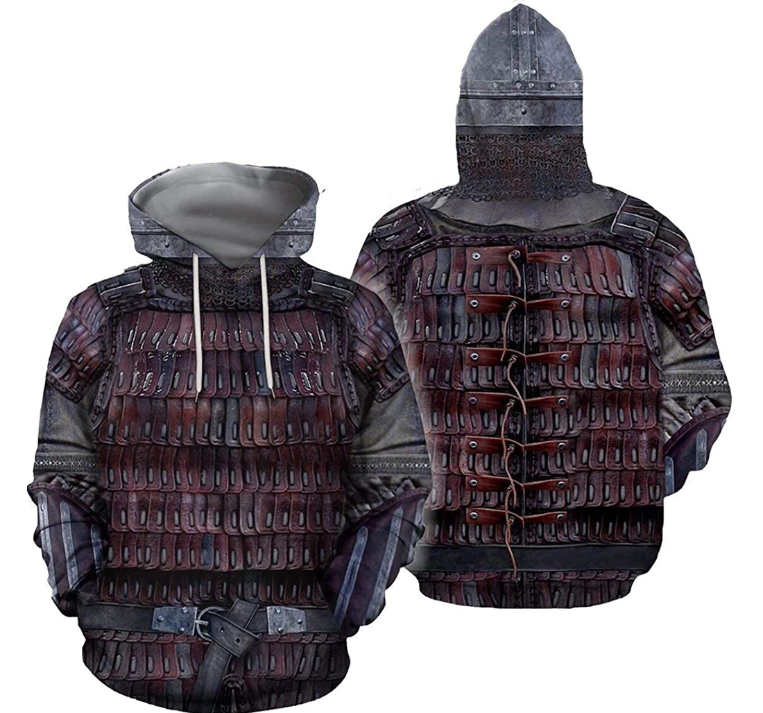 Vikings Armor Tops Lightweight Up - 3D Printed Pullover Hoodie