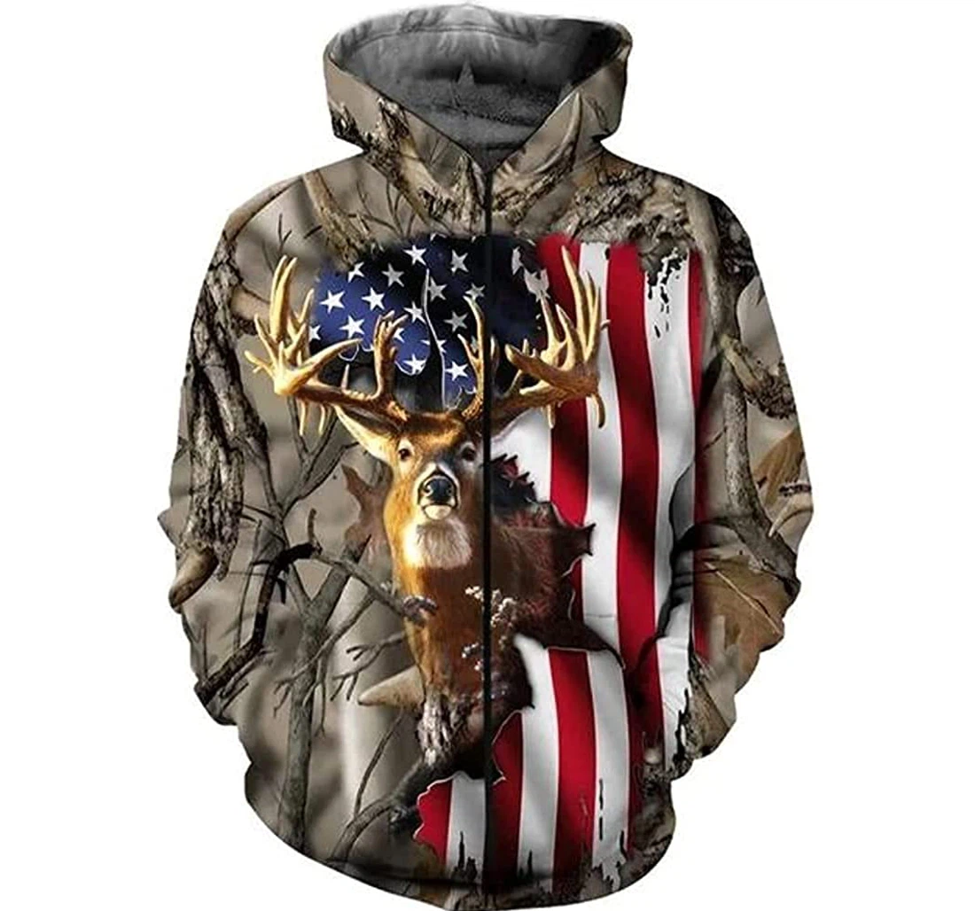 Hunting & Lightweight Premium Sportwear Up - 3D Printed Pullover Hoodie