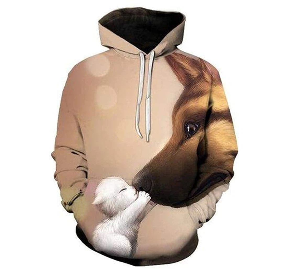 Kitten-dog Lovers Lightweight Premium Sportwear Up - 3D Printed Pullover Hoodie