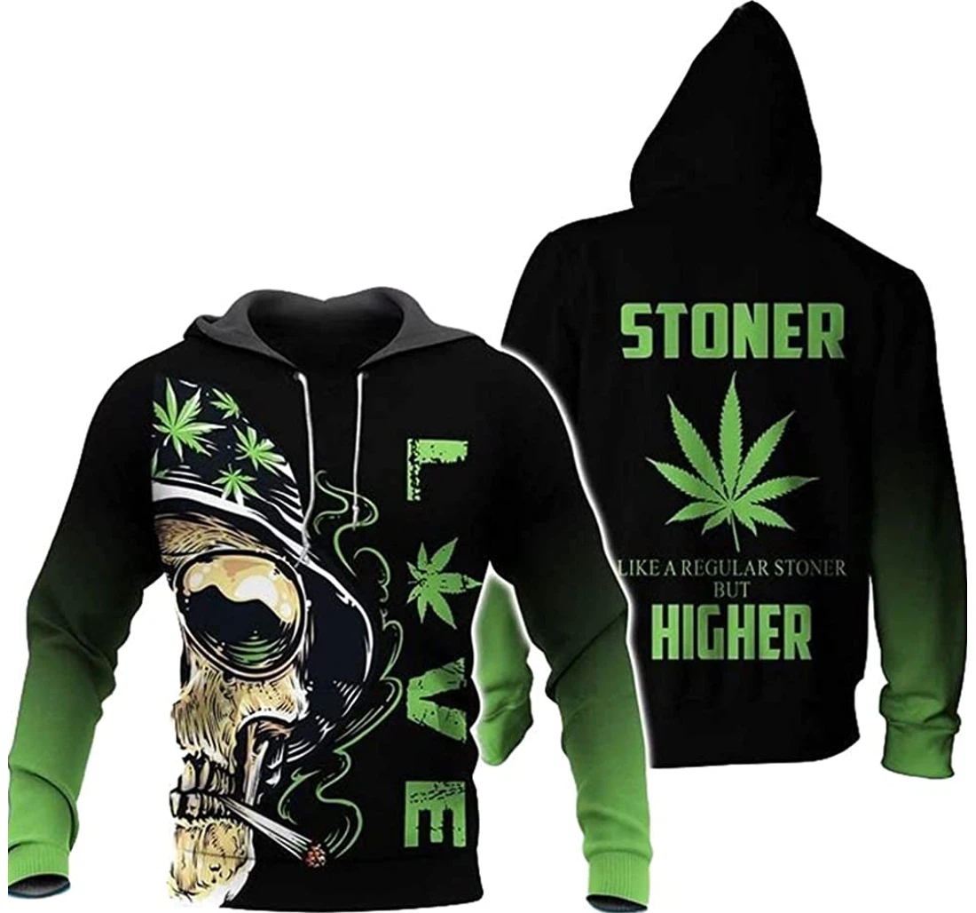 Love Stoner Green Lightweight Premium Sportwear Up - 3D Printed Pullover Hoodie