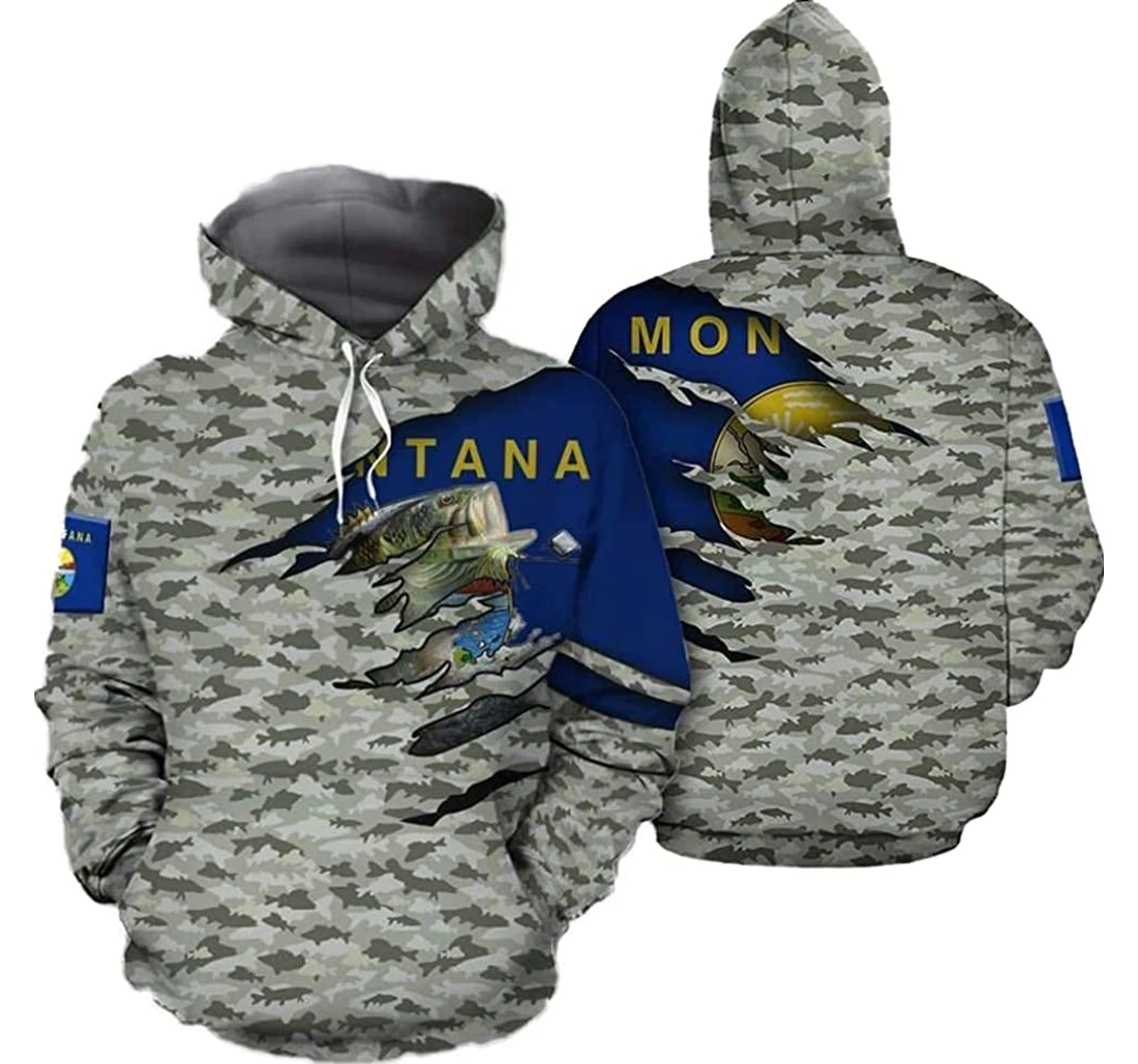 Montana Fishing Lightweight Premium Sportwear Up - 3D Printed Pullover Hoodie