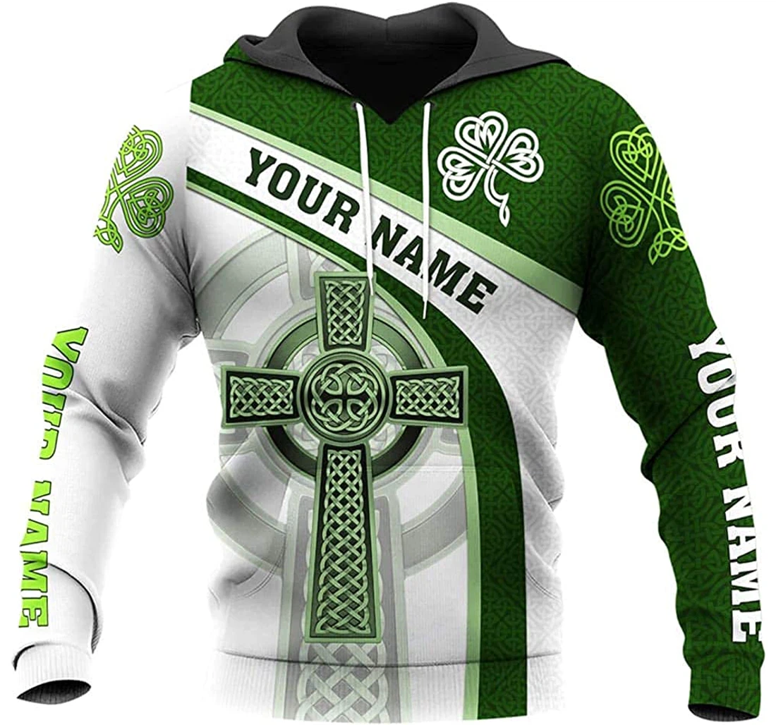 Personalized Name Love St.patrick’s Day Knot Cross Lightweight Premium Sportwear Up - 3D Printed Pullover Hoodie