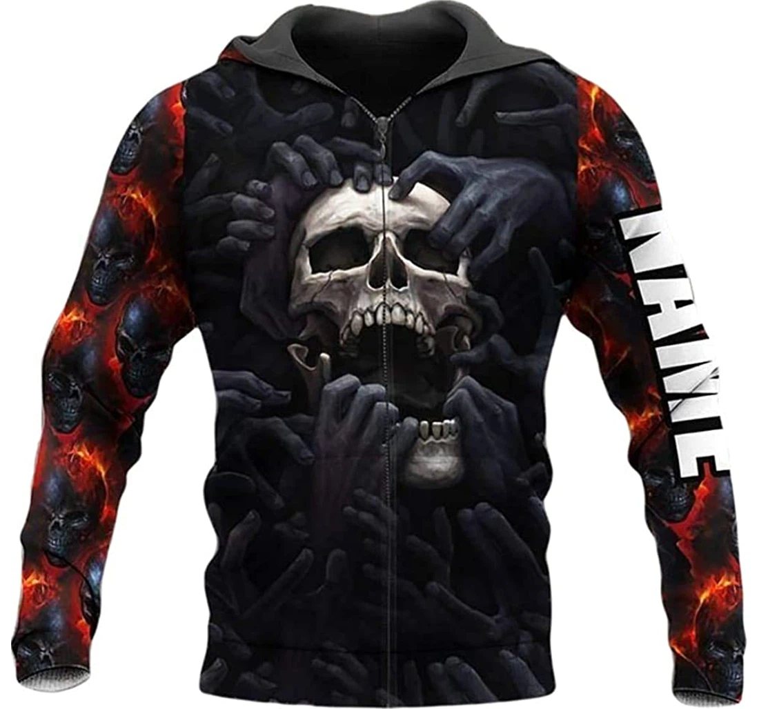 Personalized Skull Hand Lightweight Premium Sportwear Up - 3D Printed Pullover Hoodie