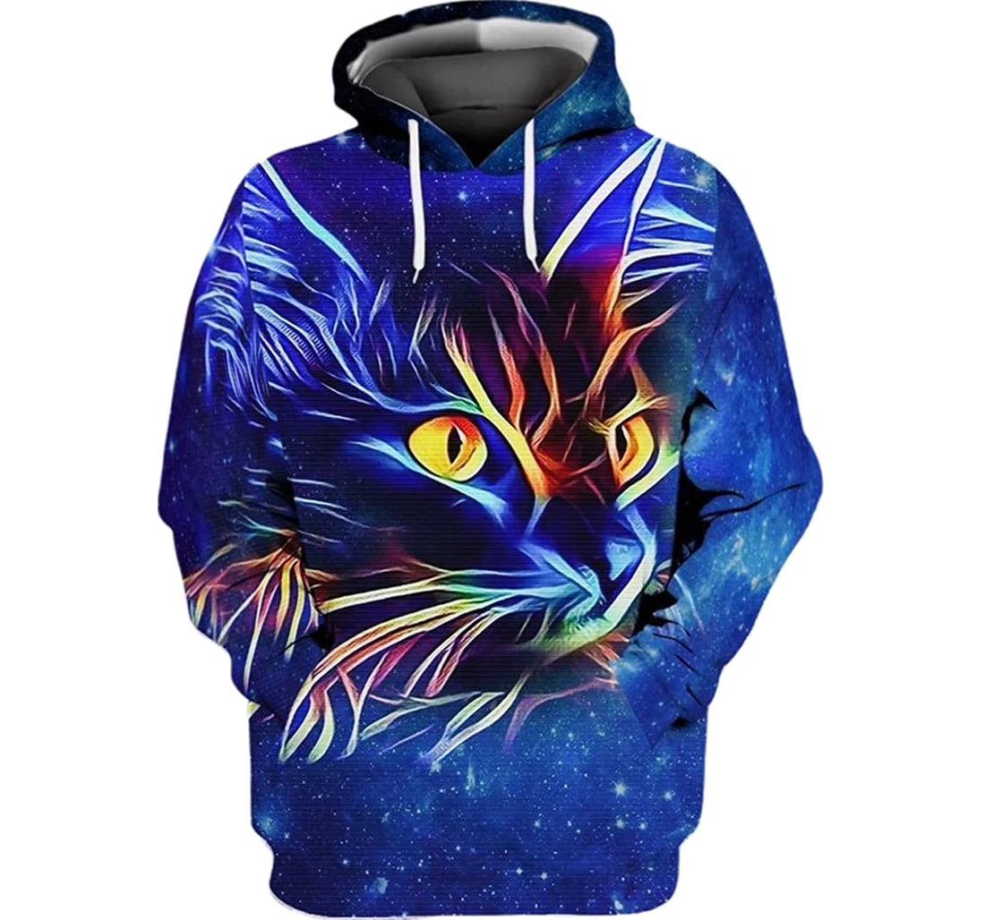 Cat Neon Fleece Short - 3D Printed Pullover Hoodie