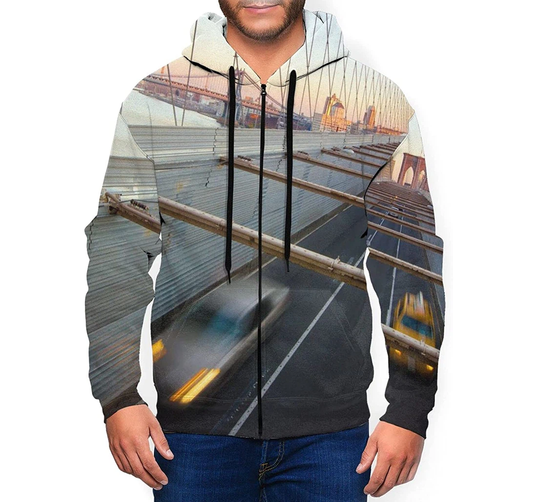 Fast Cars On The Bridge Graphic Playing Hip Hop Style Tracksuit Fashion - 3D Printed Pullover Hoodie