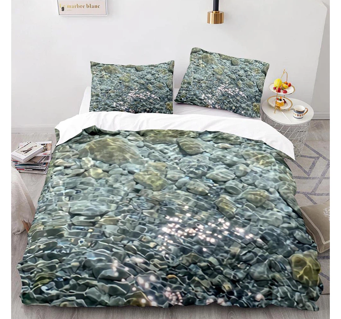 Personalized Bedding Set - Shallow Sea Full, Teens Included 1 Ultra Soft Duvet Cover or Quilt and 2 Lightweight Breathe Pillowcases