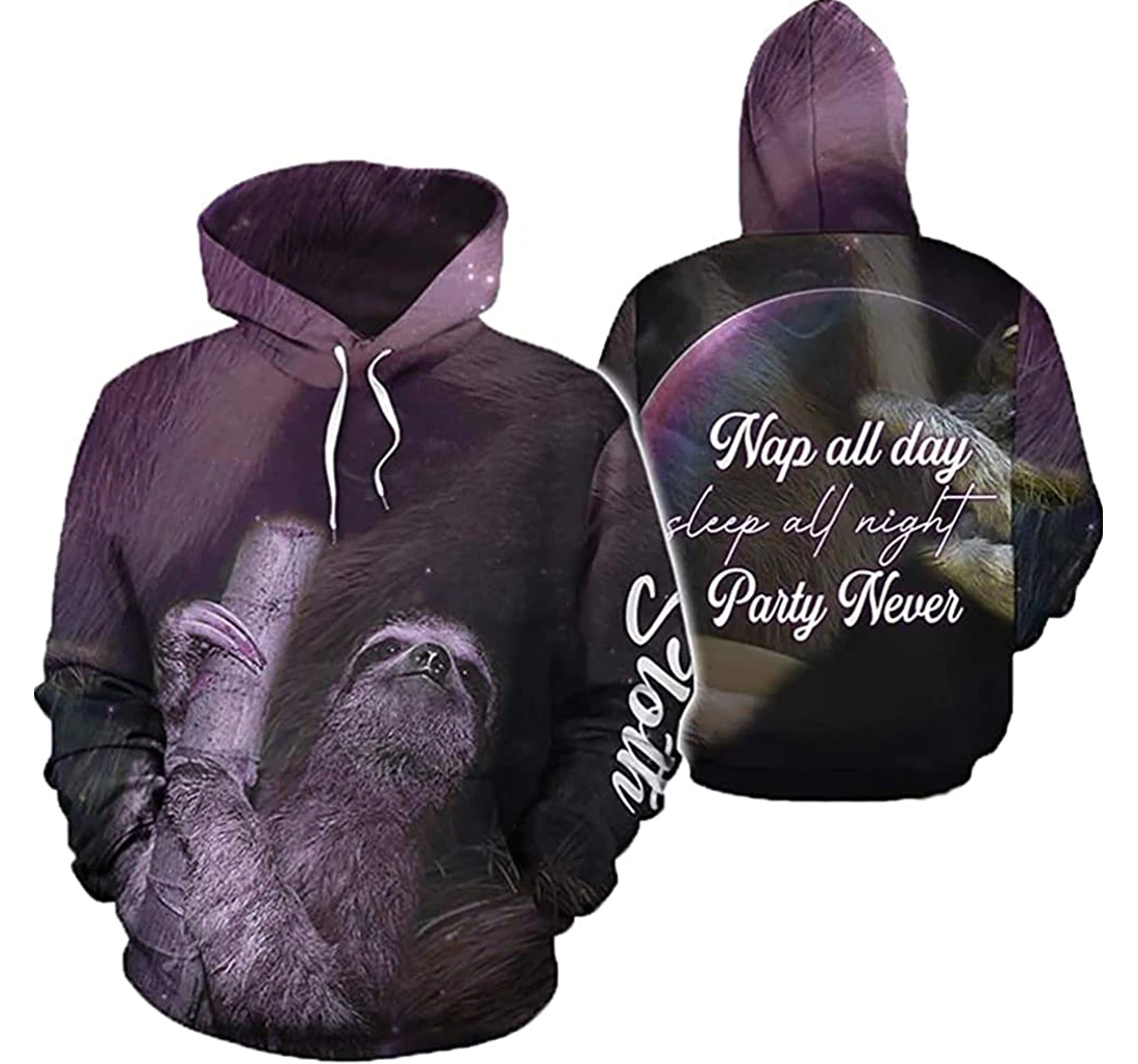 Sloth - 3D Printed Pullover Hoodie