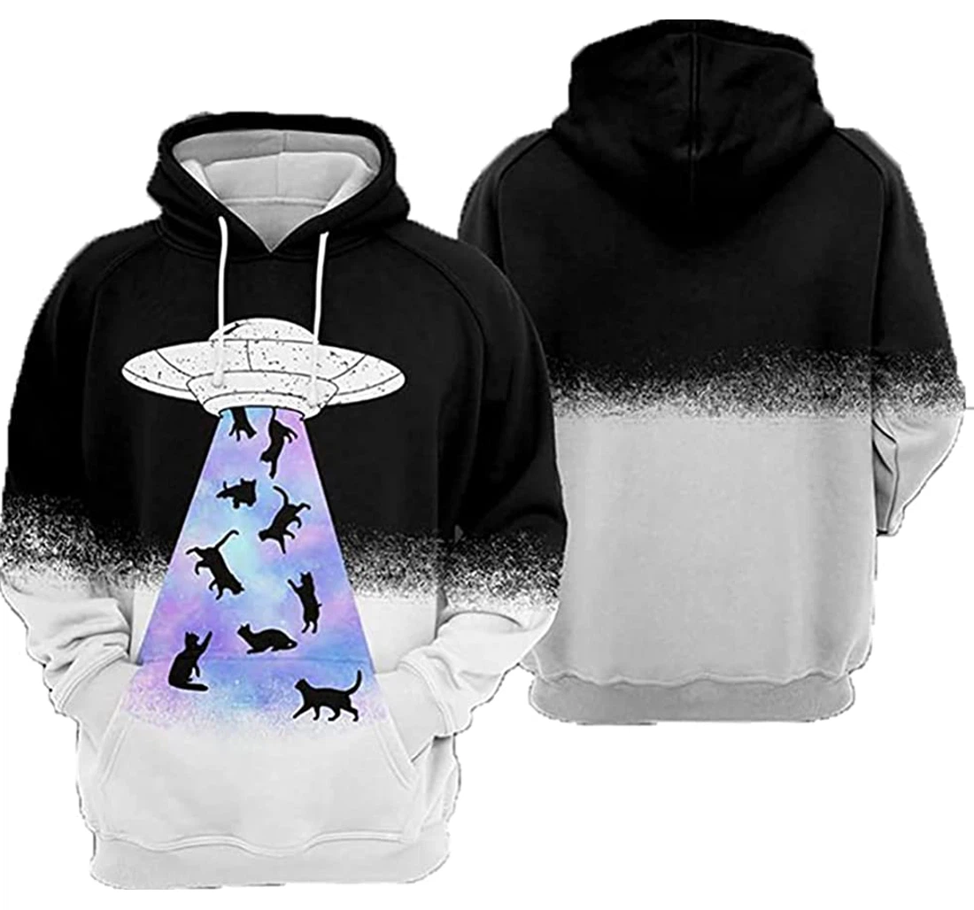 Cat Ufo - 3D Printed Pullover Hoodie