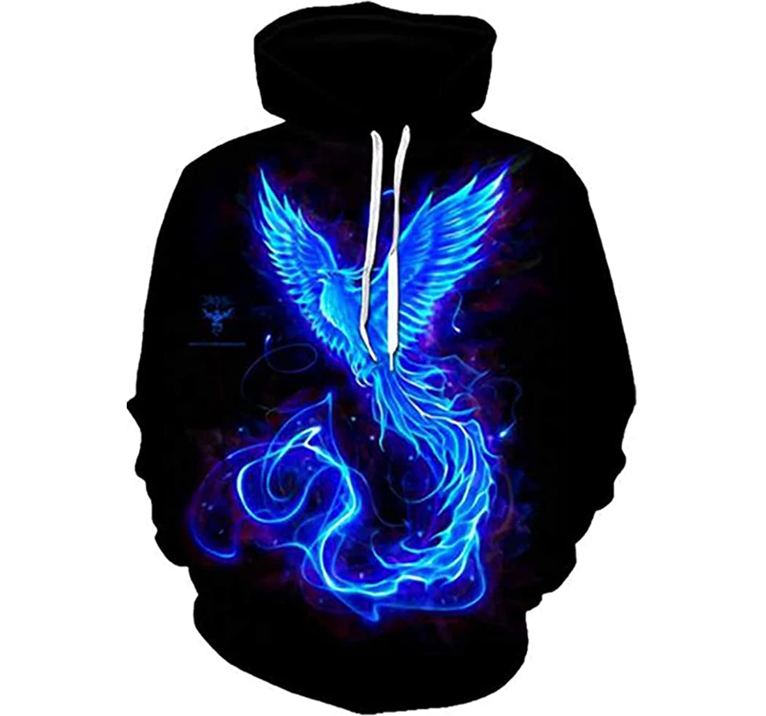 Blue Phoenix - 3D Printed Pullover Hoodie