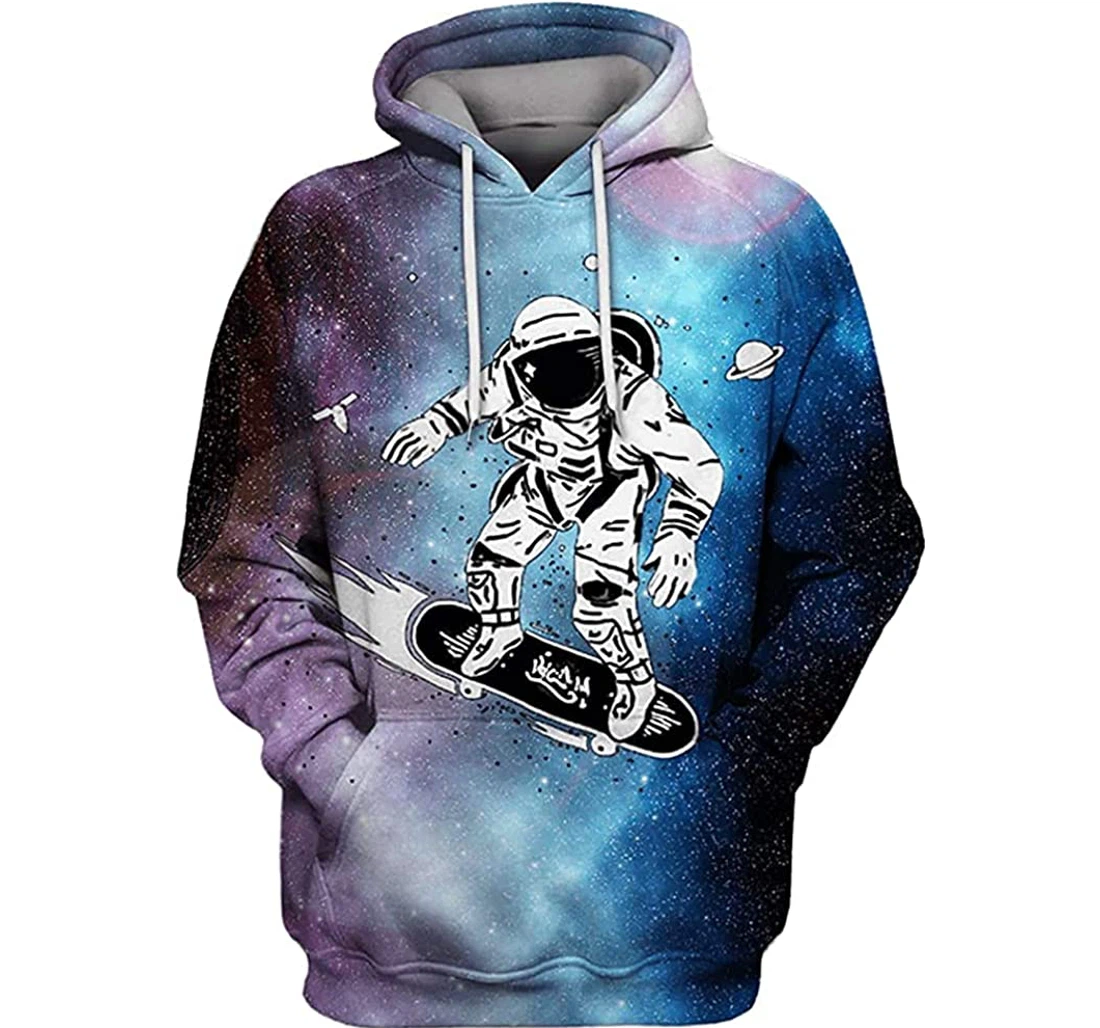 Astronaut Surfing Outerspace - 3D Printed Pullover Hoodie