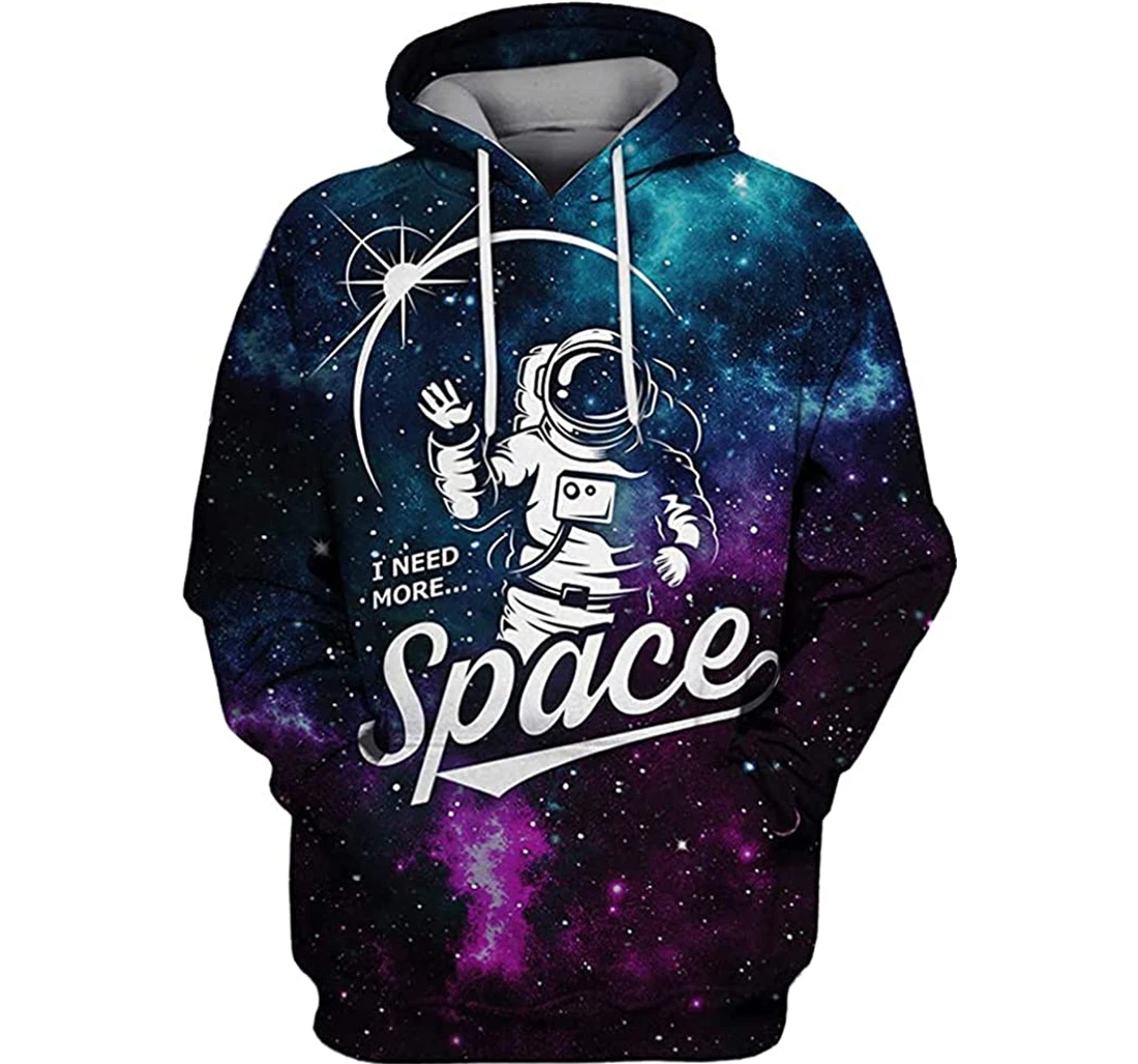 Astronaut I Need More Space - 3D Printed Pullover Hoodie