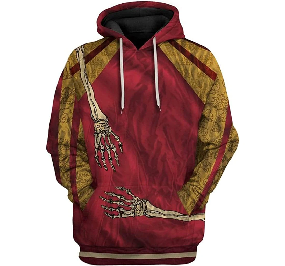 Skull Gold Red Color Main Design Shirts - 3D Printed Pullover Hoodie