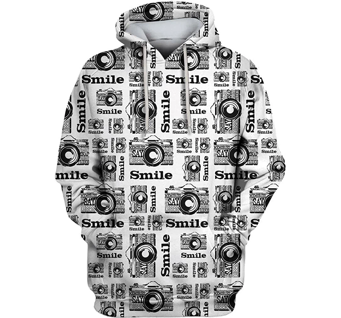 Smile Camera Shirts - 3D Printed Pullover Hoodie