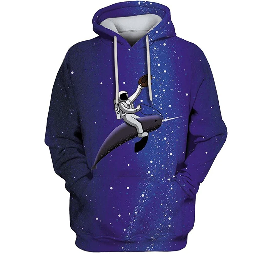 Astronaut In Galaxy Background Shirts - 3D Printed Pullover Hoodie