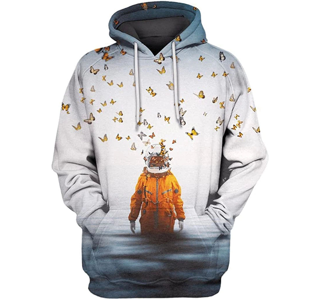 Astronaut Butterflies Underwater Shirts - 3D Printed Pullover Hoodie