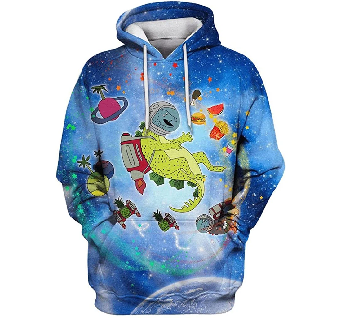 Dinosaur Adventure In Space Shirts - 3D Printed Pullover Hoodie