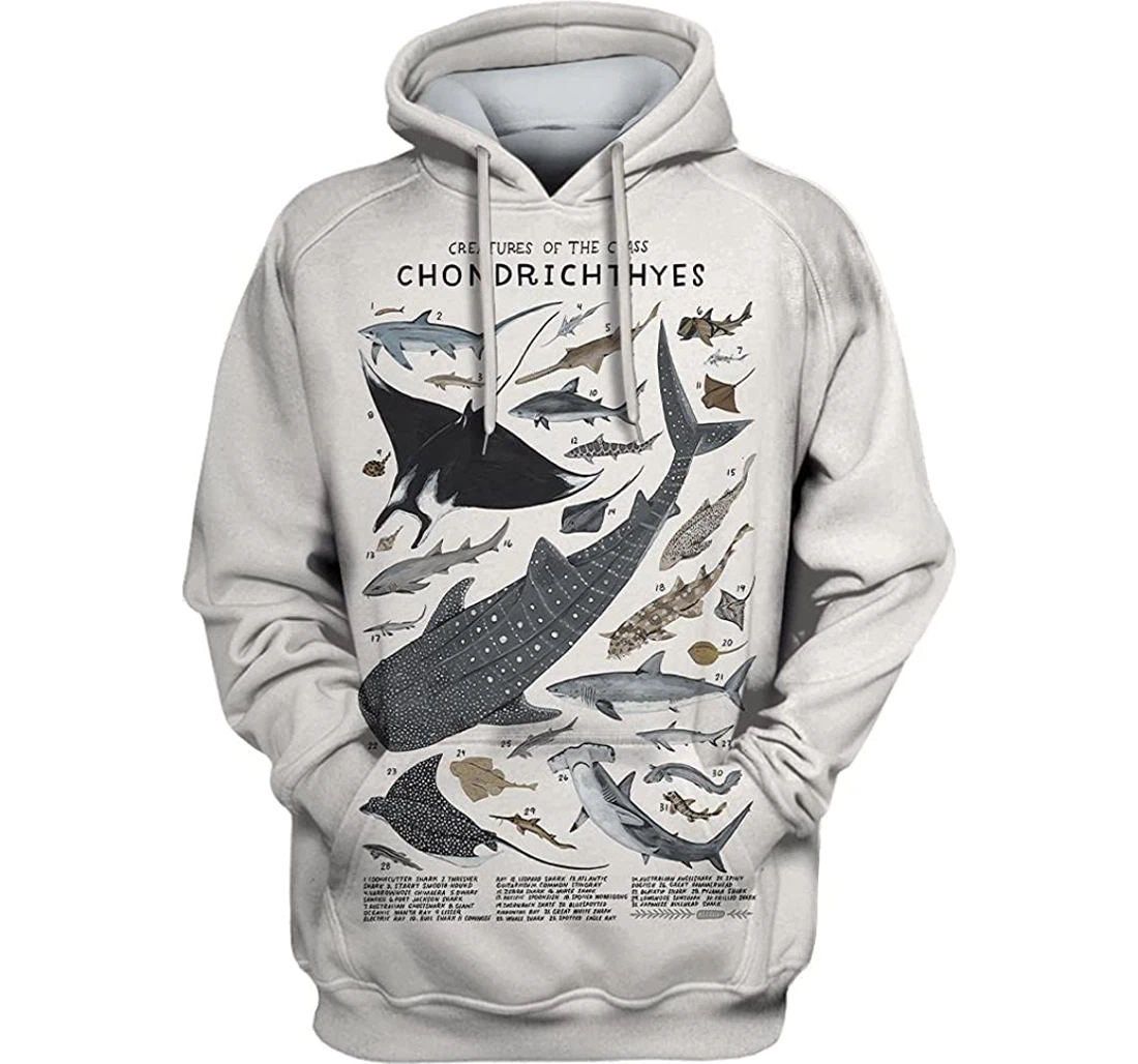 Creatures Of The Class Chondrichthyes Shirts - 3D Printed Pullover Hoodie