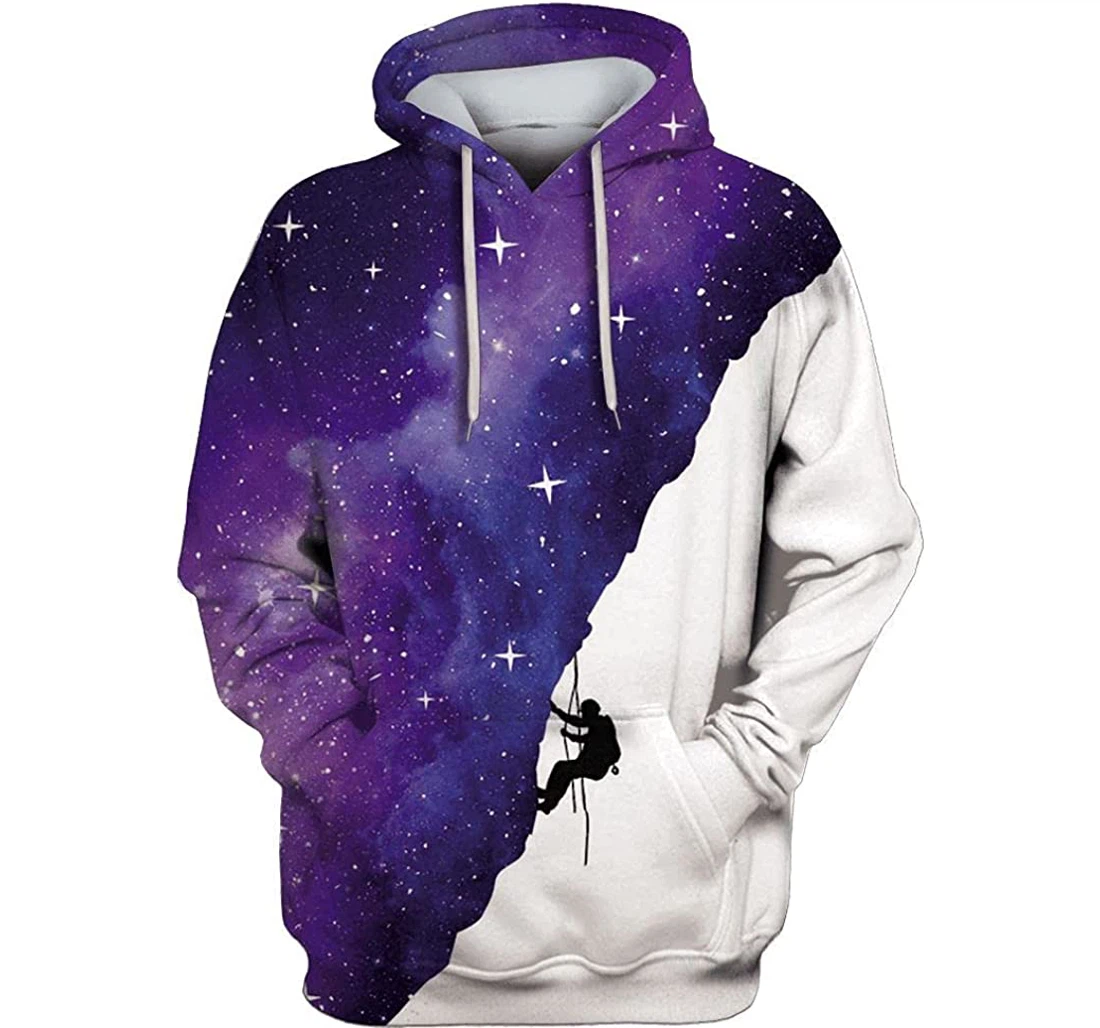 Man Climbing Up Galaxy Shirts - 3D Printed Pullover Hoodie