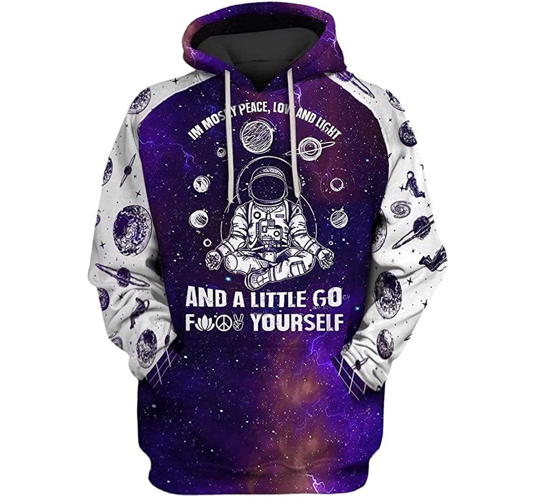 Astronauts Meditating In Universe Shirts - 3D Printed Pullover Hoodie