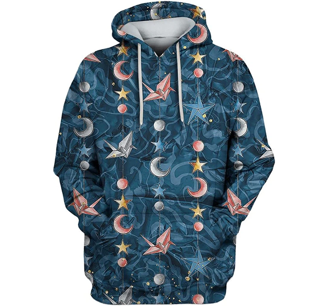 Paper Cranes Moon Star Shirts - 3D Printed Pullover Hoodie