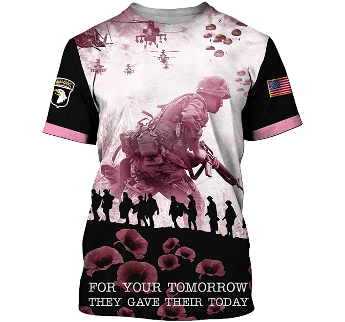 Veteran Your Tomorrow They Gave Their Today Shirts - 3D Printed T-shirt