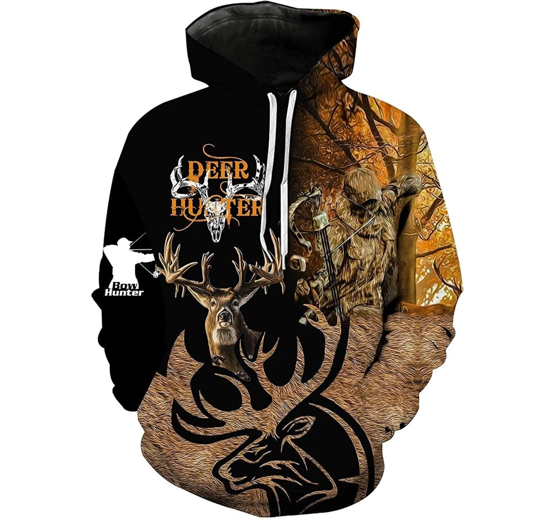 Bow Deer Hunter Special Brown Shirts - 3D Printed Pullover Hoodie