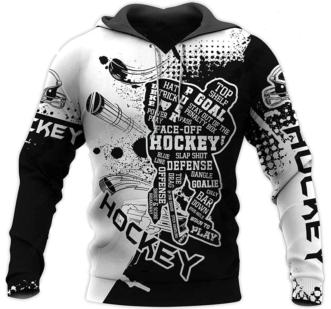 Inspired B&w Hockey Player Shirts - 3D Printed Pullover Hoodie