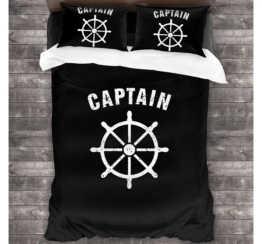 Personalized Bedding Set - Captain First Mate Included 1 Ultra Soft Duvet Cover or Quilt and 2 Lightweight Breathe Pillowcases