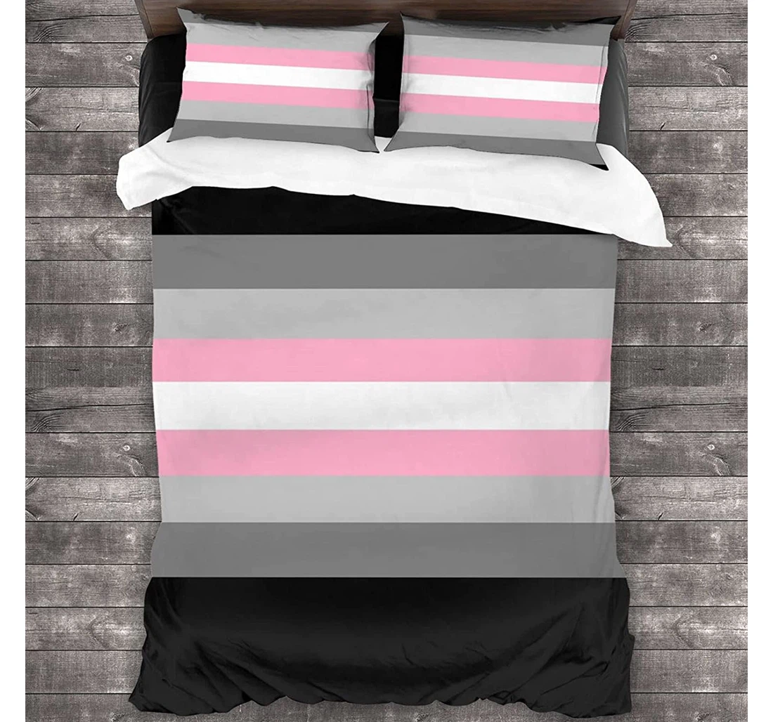 Personalized Bedding Set - Demigirl Demi Pride Flag Included 1 Ultra Soft Duvet Cover or Quilt and 2 Lightweight Breathe Pillowcases