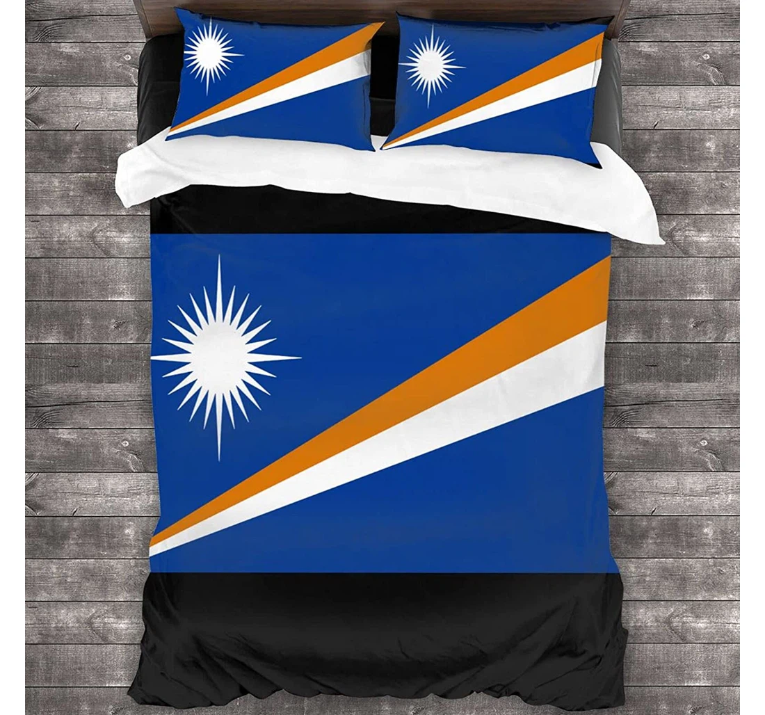 Personalized Bedding Set - Marshall-islands-flags-of-countries- Included 1 Ultra Soft Duvet Cover or Quilt and 2 Lightweight Breathe Pillowcases