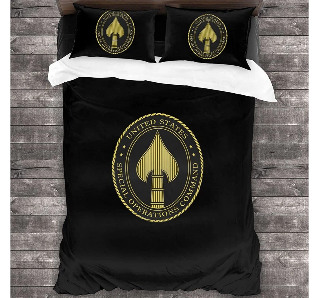 Personalized Bedding Set - Socom Included 1 Ultra Soft Duvet Cover or Quilt and 2 Lightweight Breathe Pillowcases