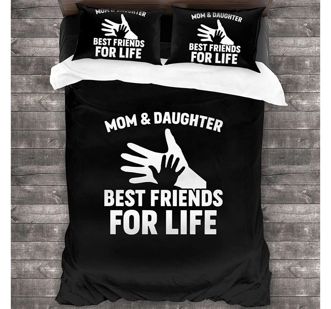 Personalized Bedding Set - Mommy Daughter Friend Life Included 1 Ultra Soft Duvet Cover or Quilt and 2 Lightweight Breathe Pillowcases