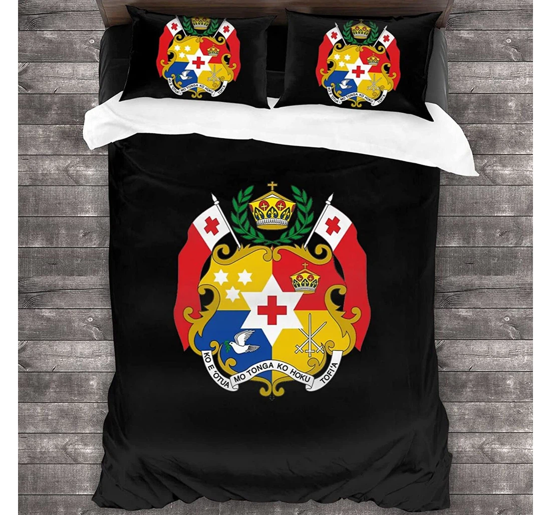 Personalized Bedding Set - Slim-fit Tonga-seal-or-national-emblem- Included 1 Ultra Soft Duvet Cover or Quilt and 2 Lightweight Breathe Pillowcases