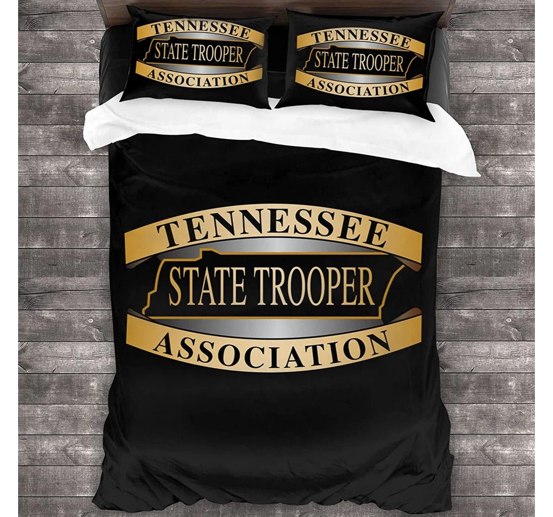 Personalized Bedding Set - Tennessee State Troopers Association Included 1 Ultra Soft Duvet Cover or Quilt and 2 Lightweight Breathe Pillowcases