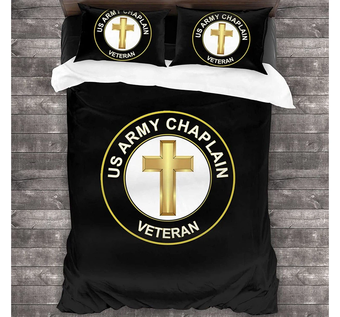 Personalized Bedding Set - Army Veteran Army Chaplain Included 1 Ultra Soft Duvet Cover or Quilt and 2 Lightweight Breathe Pillowcases