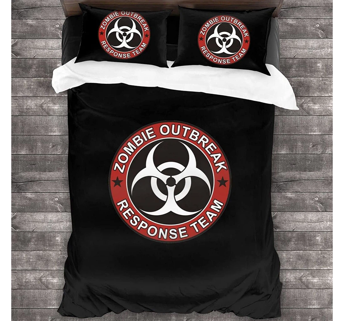 Personalized Bedding Set - Zombie Outbreak Response Team Included 1 Ultra Soft Duvet Cover or Quilt and 2 Lightweight Breathe Pillowcases