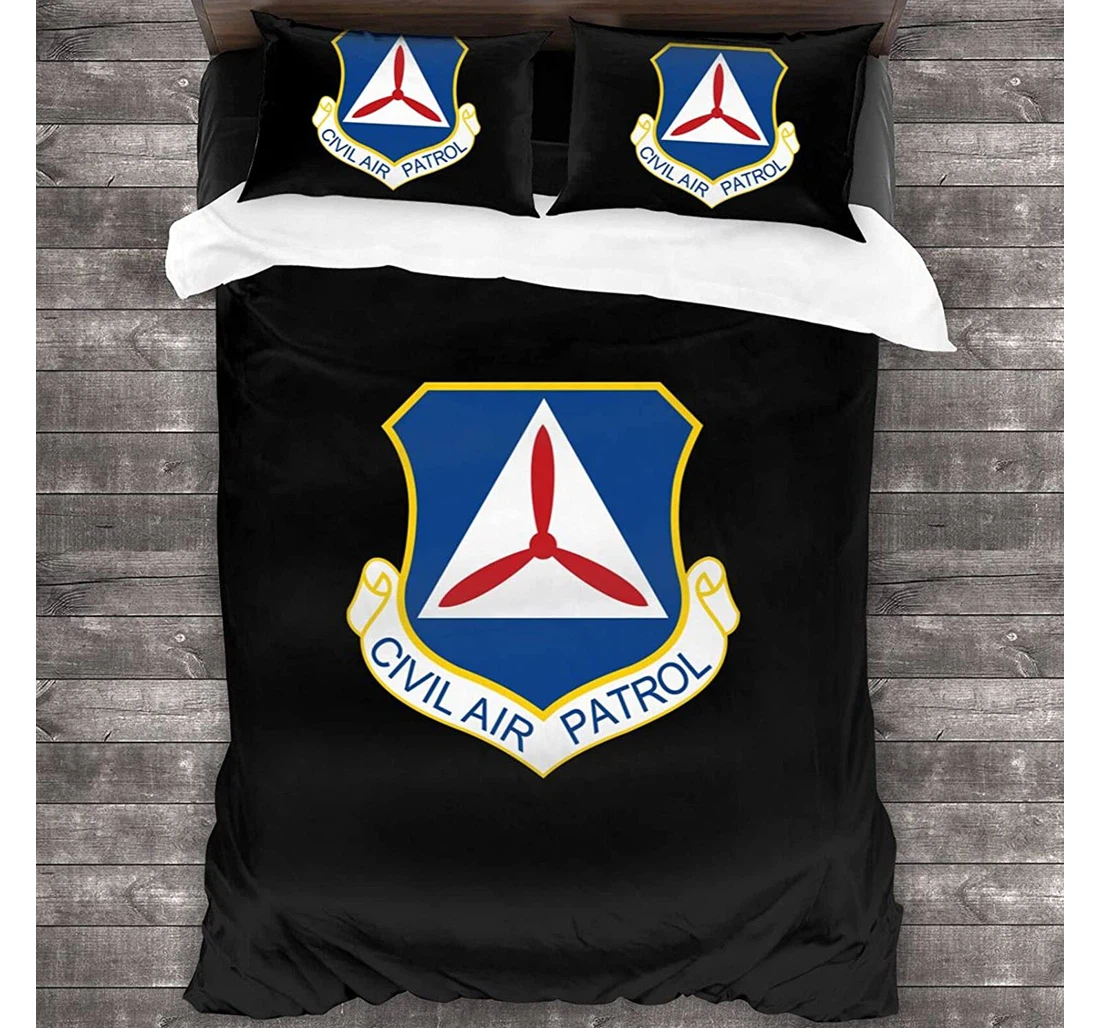 Personalized Bedding Set - Civil Air Patrol Included 1 Ultra Soft Duvet Cover or Quilt and 2 Lightweight Breathe Pillowcases