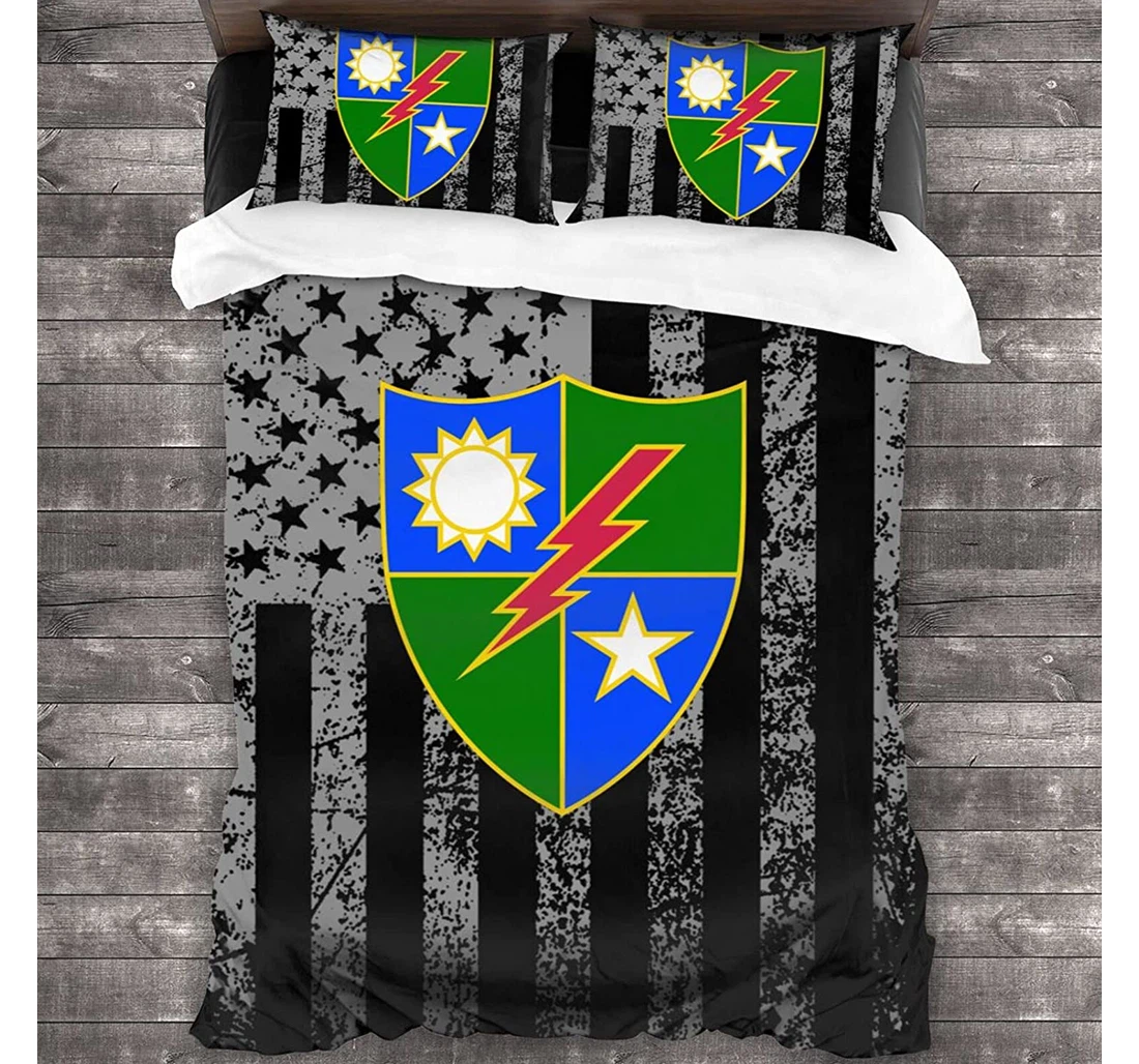 Personalized Bedding Set - 75th Ranger Regiment Included 1 Ultra Soft Duvet Cover or Quilt and 2 Lightweight Breathe Pillowcases