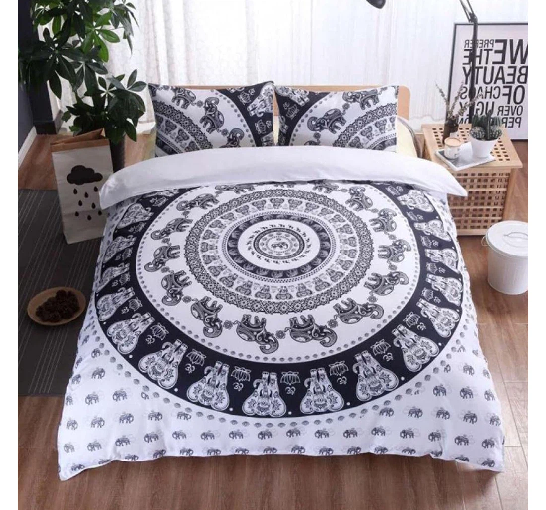 Personalized Bedding Set - Black Bohemian Included 1 Ultra Soft Duvet Cover or Quilt and 2 Lightweight Breathe Pillowcases